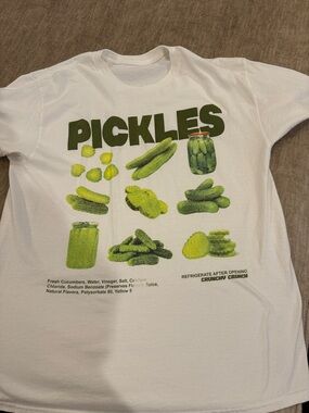 Pickles Graphic Tee - White with Green Print